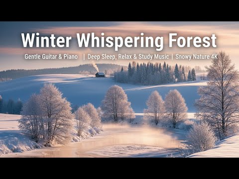 Winter Whispering Forest – Gentle Guitar & Piano | Deep Sleep, Relax & Study Music | Snowy Nature 4K